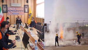 برگزاری مانور اطفاء حریق در انبار کالا شرکت گاز استان لرستان