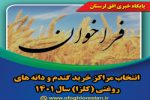 فراخوان انتخاب مراکز خرید گندم و دانه های روغنی (کلزا) سال ۱۴۰۱