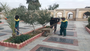 کاشت نهال در محوطه گلزار شهدا پلدختر