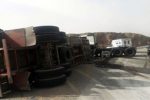 واژگونی تریلر در جاده پلدختر_اندیمشک