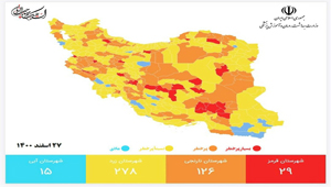 خروج لرستان از وضعیت قرمز کرونایی